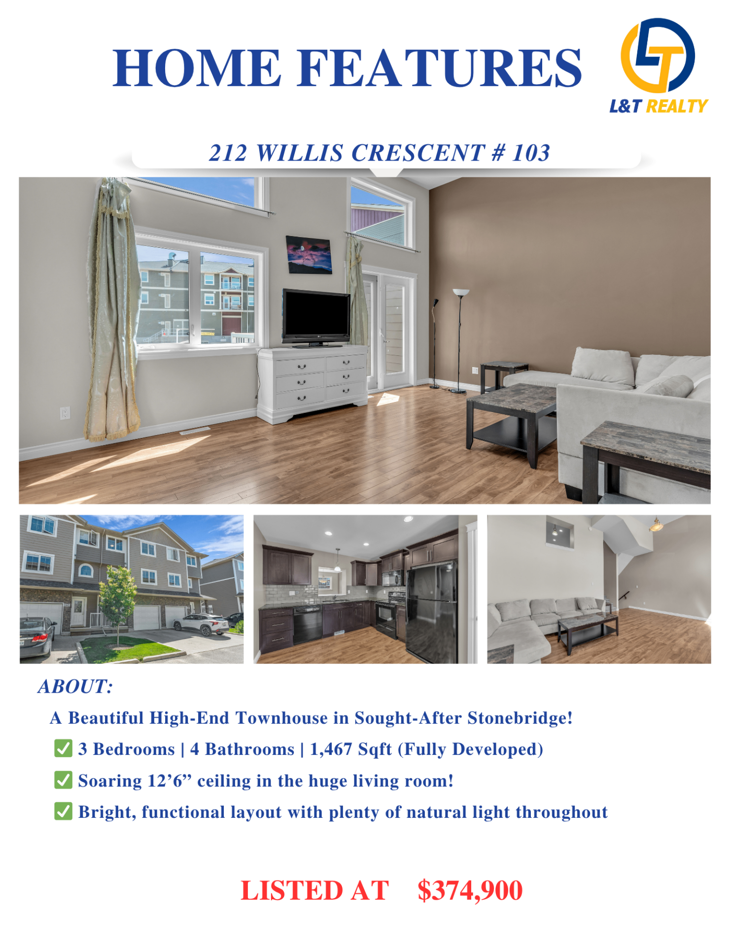 林与唐地产OPEN HOUSE, 10月25日周六1:30-3:30pm, 石桥社区联排· 212 Willis Cres #103 - 2